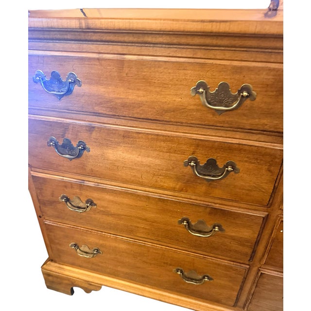 Ethan Allen 1950s Ethan Allan 8-Drawer Light Cherry Double Dresser For Sale - Image 4 of 7