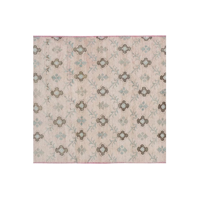 Mid-Century Modern Vintage Tan Oushak Carpet 4'9" X 9'4" For Sale - Image 3 of 13