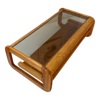 1970s Mid-Century Modern Lou Hodges Oak Coffee Table For Sale