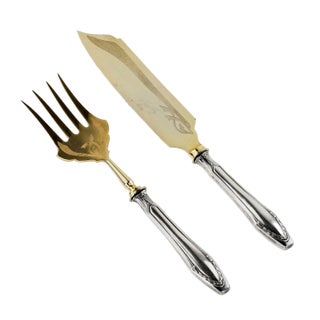 Silver Serving Knife and Fork, Set of 2 For Sale