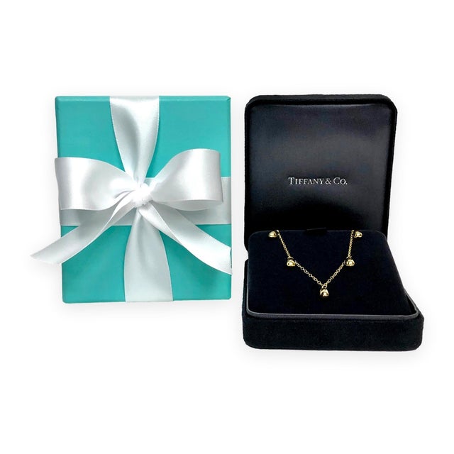 Vintage Tiffany & Co. Elsa Peretti 18k Yellow Gold Teardrop Necklace 18 Inch For Sale - Image 9 of 10