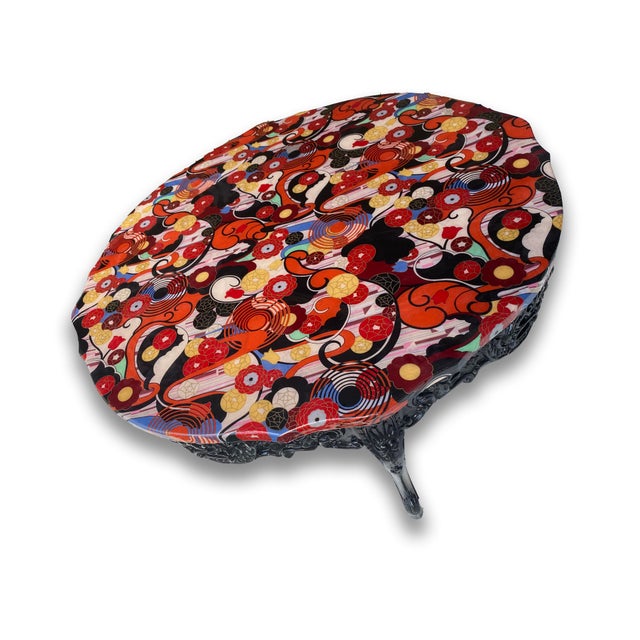 Textile Art Deco Resin Top Coffee Table For Sale - Image 7 of 13