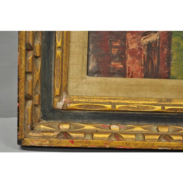 Vintage Angela Dudley "Lake Garda. Italy" Italian Hollywood Regency Oil Painting For Sale - Image 9 of 18