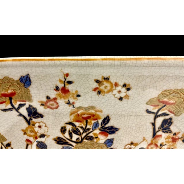Hand Decorated Oriental Ceramic Platter For Sale - Image 4 of 10