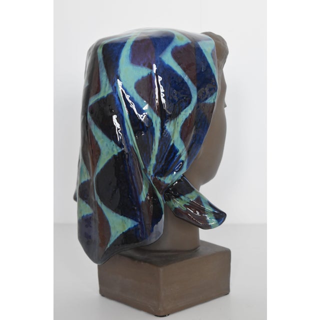 Bust by Johannes Hedegaard for Aluminia For Sale - Image 4 of 8