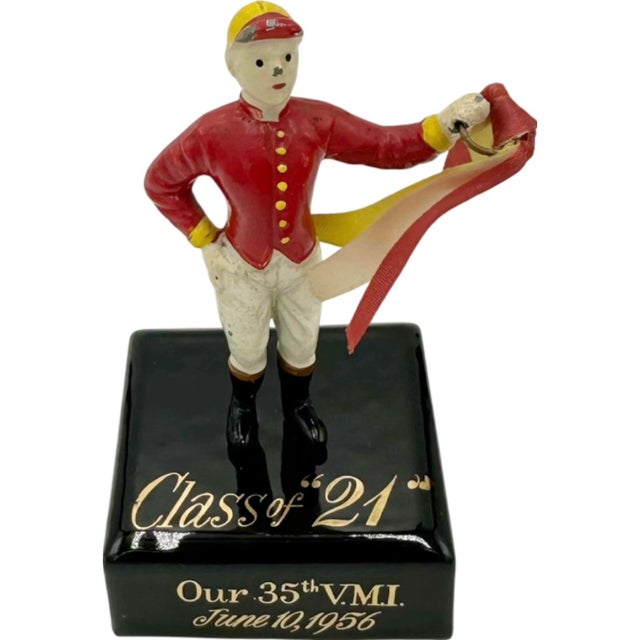 Vintage the 21 Club Nyc Restaurant Equestrian Jockey Paperweight Vmi Alumni For Sale - Image 9 of 12