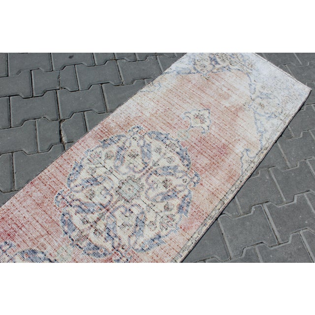 Textile Distressed Vintage Oushak Rug Runner - 24"x131" For Sale - Image 7 of 10