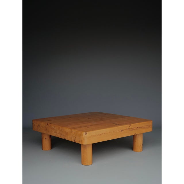 Large Vintage Brutalist Pine Coffee Table, 1960s For Sale - Image 6 of 10
