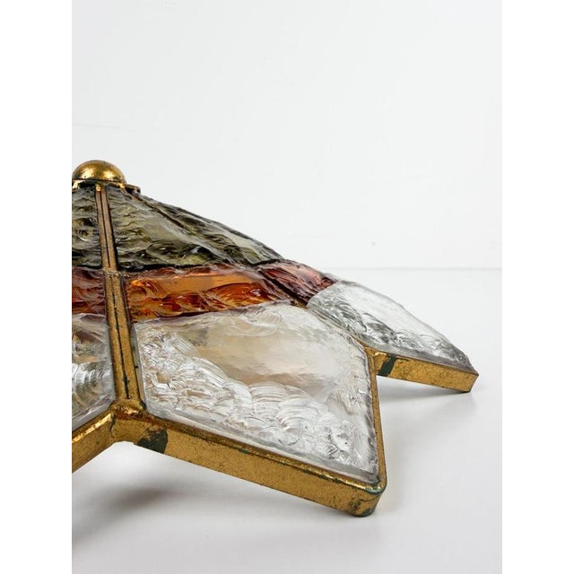 Vintage Hammered Glass and Wrought Iron Wall Lights by Longobard, 1970s, Set of 2 For Sale - Image 10 of 18