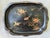 Mid-Century Modern Vintage Black Lacquer Chinoiserie Bird Tray For Sale - Image 3 of 15