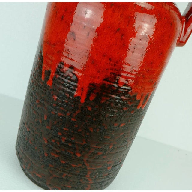 Ceramic Large Vintage Vase with Red Drip Glaze from Carstens For Sale - Image 7 of 11