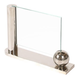 Mid-Century Swid Powell Silver Plated Picture Frame With Spherical Detail For Sale
