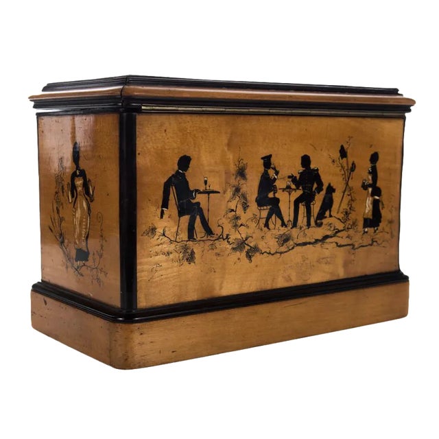 19th C. Antique English Wooden Box For Sale