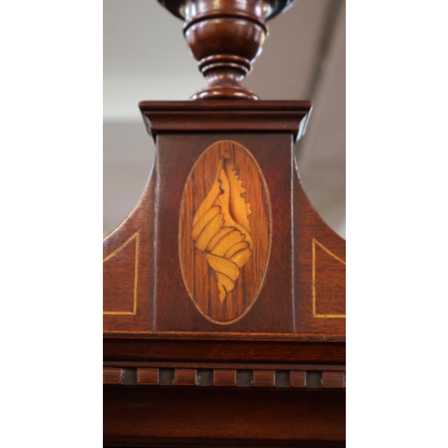 1960s Pair of English Regency Style Mahogany Inlaid Corner Cabinets For Sale - Image 18 of 18