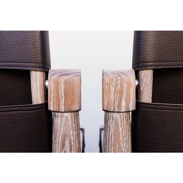 Wood Richard Wrightman "Chatwin" Counter Chairs in White Oak and Leather For Sale - Image 7 of 15