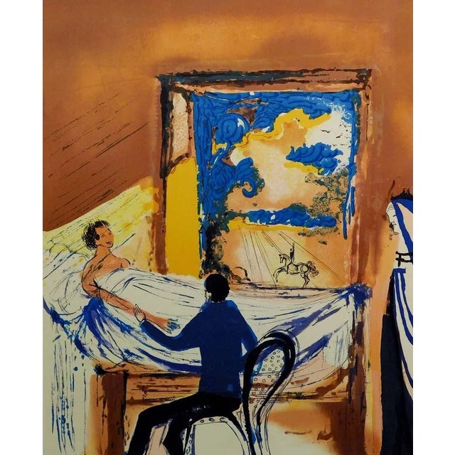 Brown Salvador Dali "The Doctor" La Lutte Contre Le Mal With Custom Frame Hand Signed For Sale - Image 8 of 8