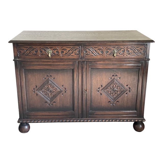 19th Century Jacobean Wood Cabinet For Sale
