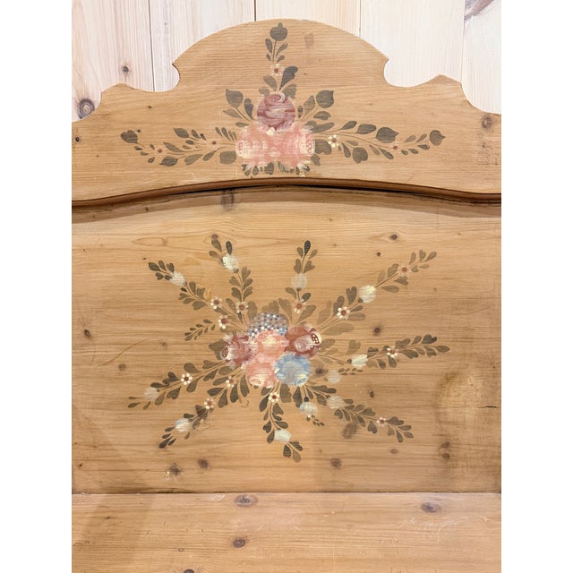 Late 19th Century Antique Painted Pine Folk Art Armchair With Hand-Painted Floral Decoration For Sale - Image 5 of 7