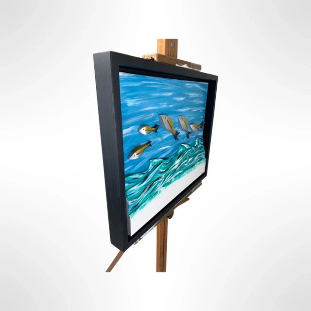 "Yellow Fins Beach" Contemporary Coastal Style Wall Sculpture For Sale In Little Rock - Image 6 of 10