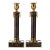A Pair of Late Gustavian Faux Porphyry Reverse Glass Candlesticks, 19th Century For Sale