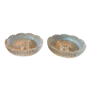 Vintage Scalloped Vase for Candles -A Pair