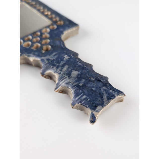 1970s French Stoneware Wall Mirror in the style of Les Argonautes, 1970s For Sale - Image 5 of 12