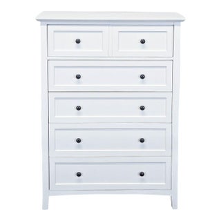 Modus Paragon White 5-Drawer Dresser With Classic Black Knobs, Attributed For Sale