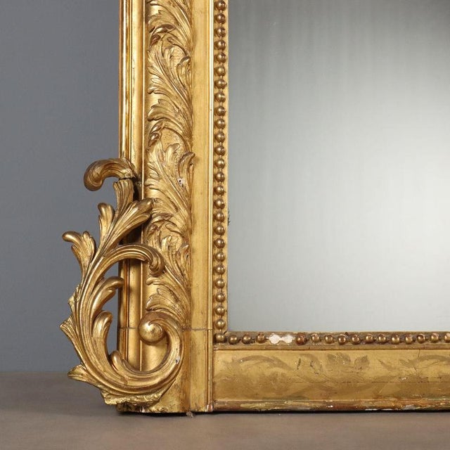 Italian Gilded Wood Mirror For Sale - Image 6 of 12