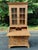 Farmhouse Vintage Country Pine Secretary Desk With Glass-Front Bookcase For Sale - Image 3 of 12