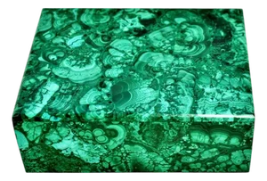 Late 20th Century Jumbo Malachite Box 8"