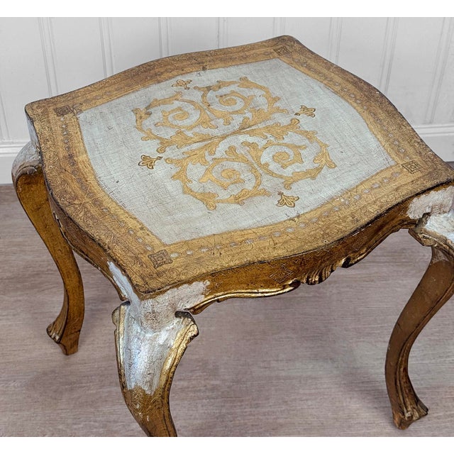 Mid 20th Century Vintage Italian Rococo Gold Giltwood Side Table For Sale - Image 5 of 10