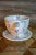 Very Unique Artisan Large Porcelain Cup and Saucer Set, ca.2015 Wheel thrown porcelain mug and saucer embossed with sheet...