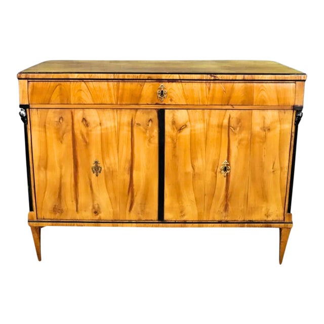 Biedermeier Cabinet Early 19th Century Cherry & Ebonized Wood For Sale