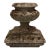 Vintage Weathered Cast Stone Garden Urn Planter on Stepped Square Pedestal Base For Sale