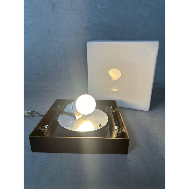 Glass Vintage Ceiling Lamp in Bakelite and Opaline, 1970s For Sale - Image 7 of 13