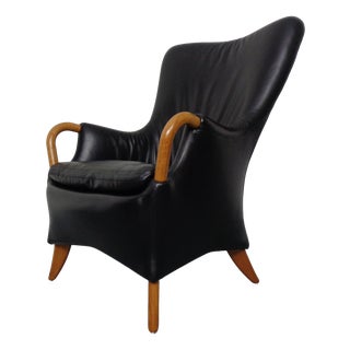 Tenor Leather Lounge Chair by Søren Nissen and Ebbe Gehl for Nielaus Jeki, Denmark, 1980s For Sale