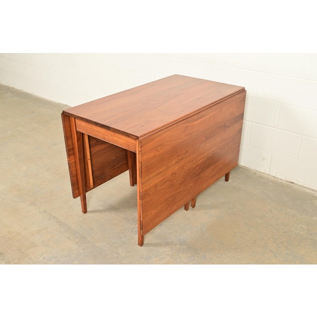 Brown Henkel Harris Federal Solid Walnut Drop Leaf Dining Table, Circa 1960s For Sale - Image 8 of 13