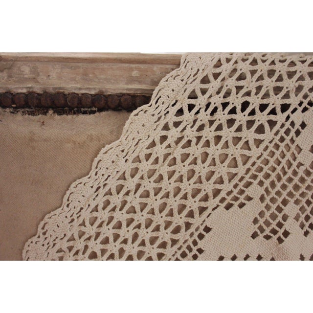 1920s Vintage French Filet Handmade Crochet Lace Throw Blanket W
