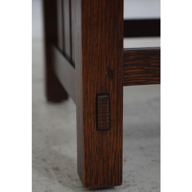 Stickley Mission Oak Leather Morris Chair & Ottoman For Sale - Image 15 of 18