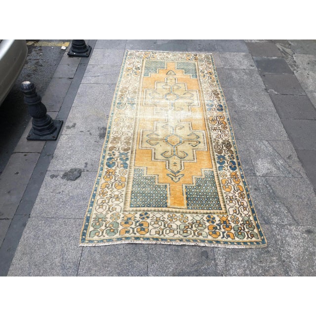 1960s Vintage Turkish Rug - 3′7″ × 8′2″ For Sale - Image 10 of 10