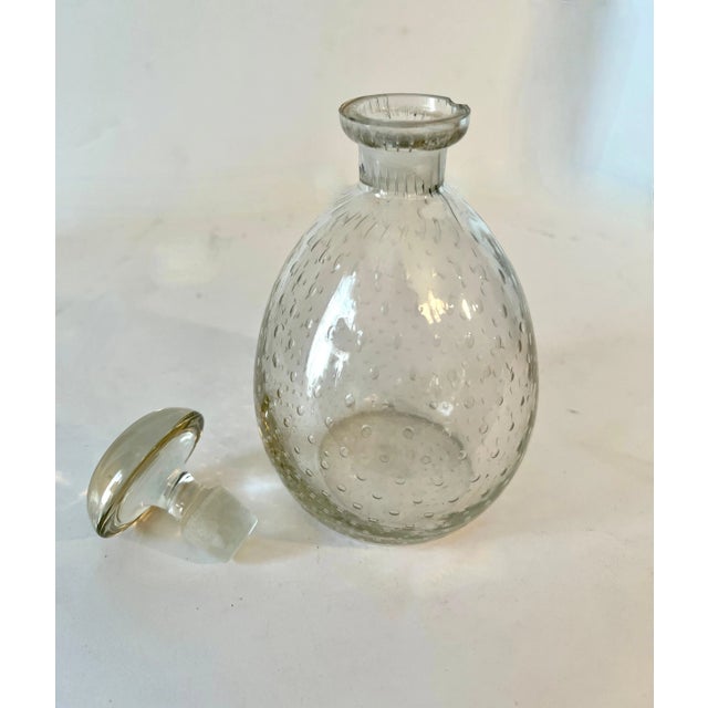 Glass Small Glass Decanter with Bubbles and with Stopper For Sale - Image 7 of 7