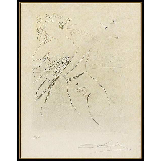 Message us to inquire about custom framing options! (Included for free with every purchase) Salvador Dali Authentic Hand...