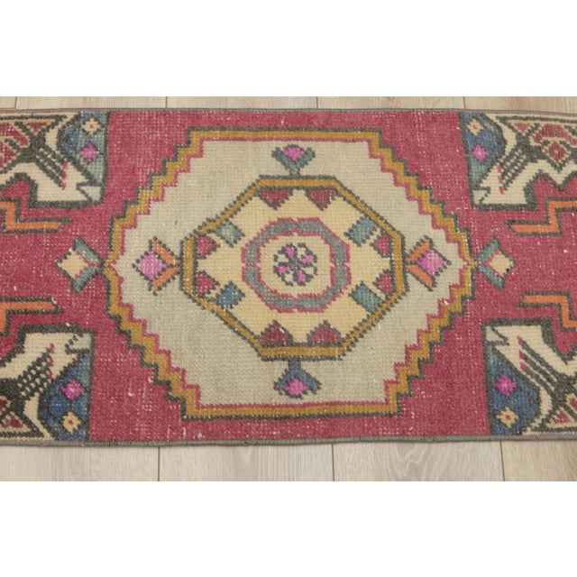1980s 1980s Traditional Red Handmade Yastik Rug For Sale - Image 5 of 13