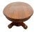 Vintage Oval Coffee Table Tiger Oak, Center Drawer, Shelf, Columns, Empire Style For Sale - Image 4 of 10