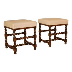 Pair of 19th Century Turned French Stools