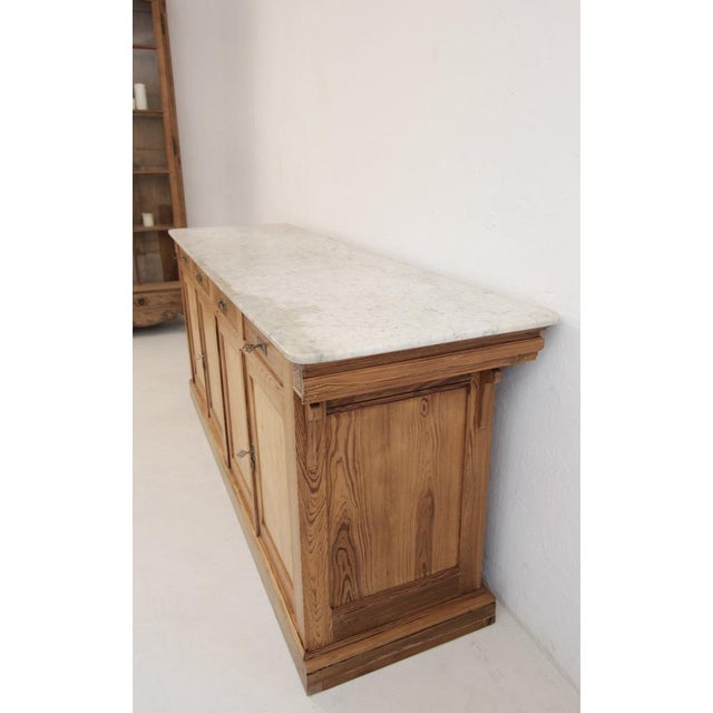 French Pine and Marble Top Counter, Early 20th Century For Sale - Image 15 of 18