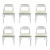 Modern White Wood Curved Back Dining Chairs Set .Of 6 For Sale