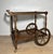 Brown Mid-Century Modern Spanish Wooden Bar Cart with Turned Legs and Bottle Holder, 1940 For Sale - Image 8 of 14