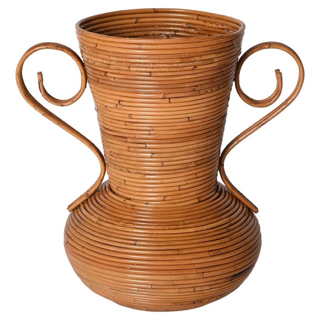 Bamboo and Rattan Vase by Vivai del Sud, Italy, 1970s For Sale - Image 17 of 17