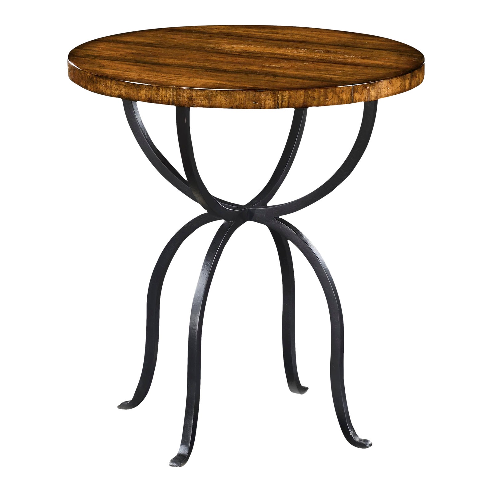 Casual Accents Country Walnut Iron Base End Table Chairish